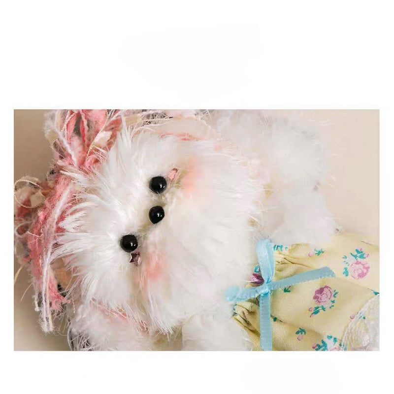 Frilly Floral Pup Keychain