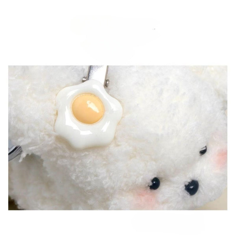 Cute Fried Egg Dog Keychain