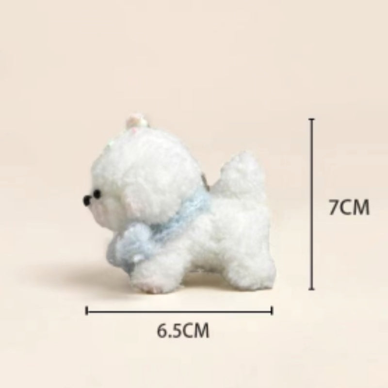 Capsule Charm White Dog Keychain
