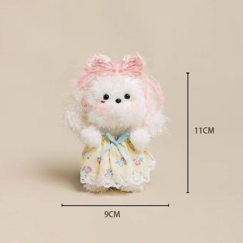Frilly Floral Pup Keychain