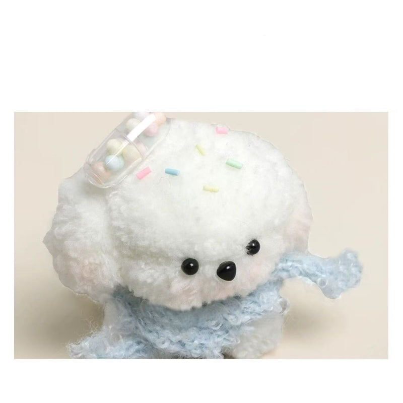 Capsule Charm White Dog Keychain