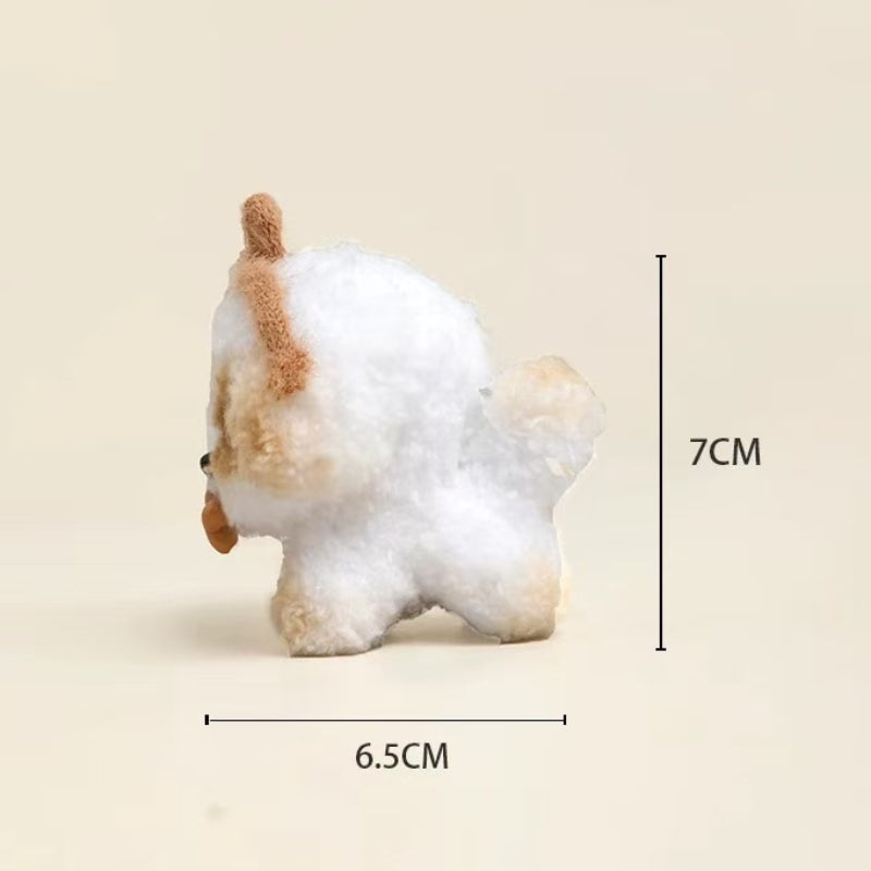 Bone-Carrying Cream Puppy Keychain