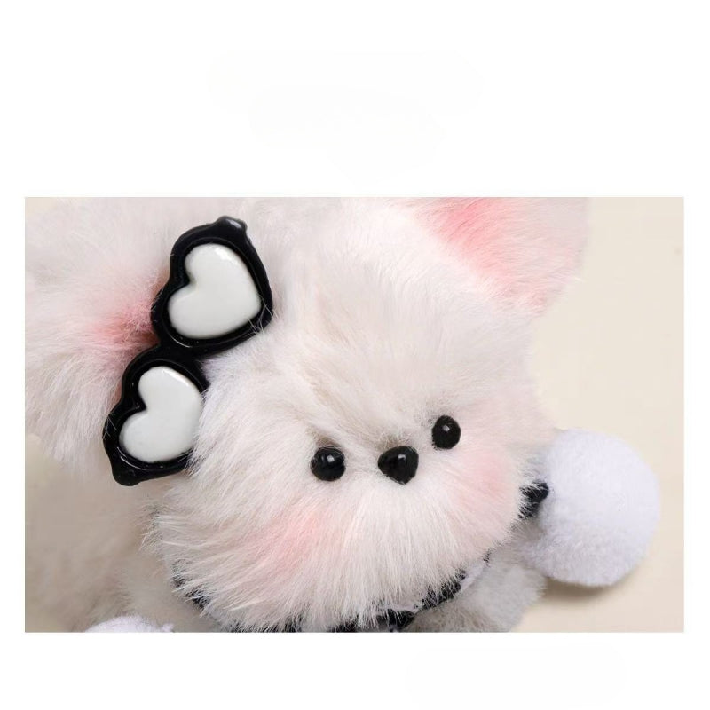 His & Hearts Pair Keychain - Cream Fluffy Dogs