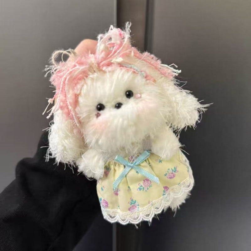 Frilly Floral Pup Keychain